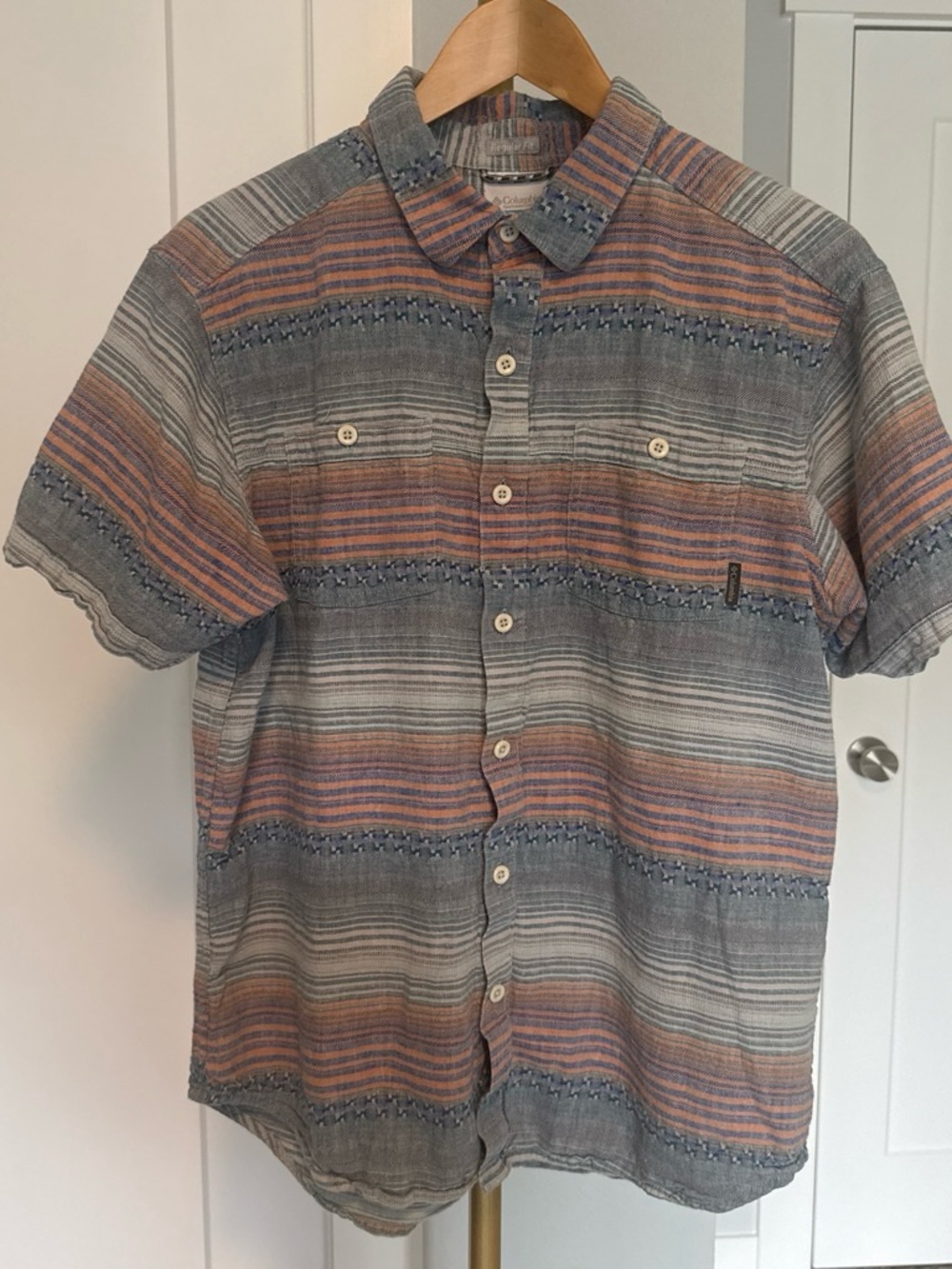 Columbia sportswear Striped Short-Sleeve Button-Down in